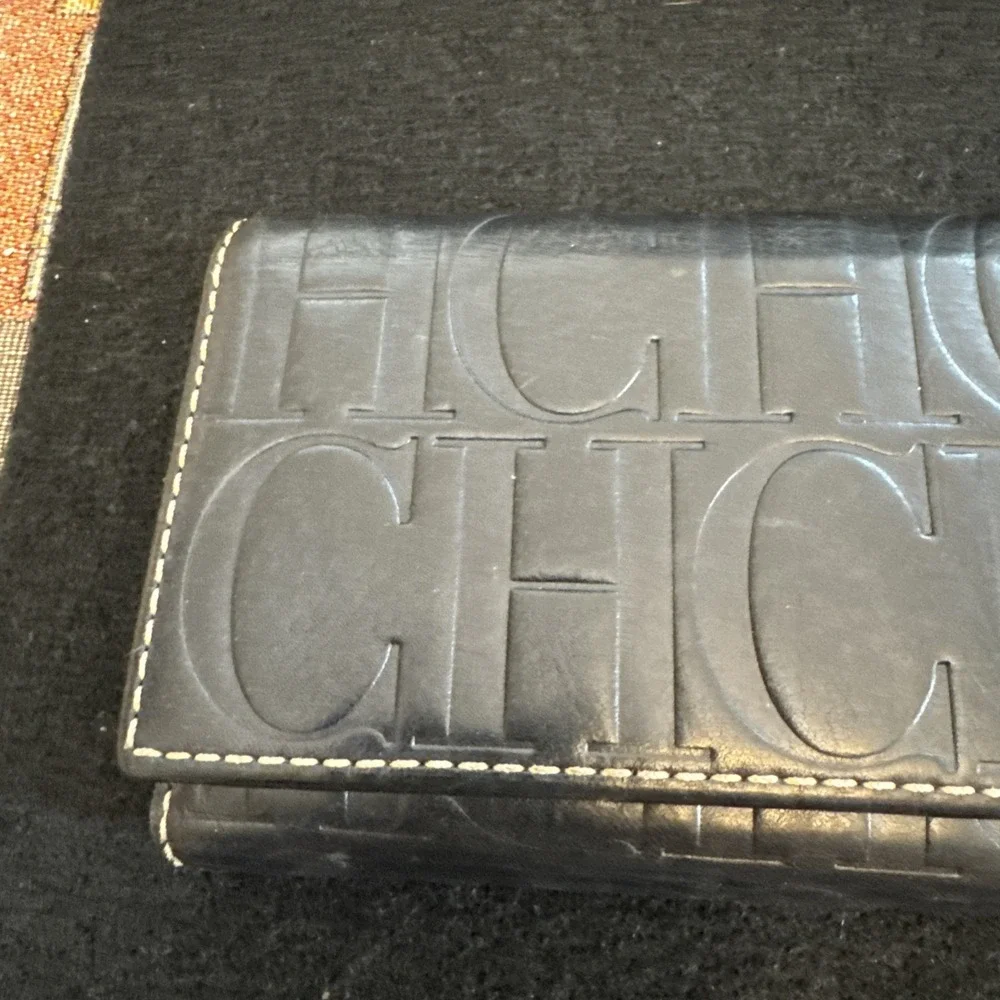 CH Carolina Herrera Leather Trifold  Wallet with Removable Coin Purse Continenta